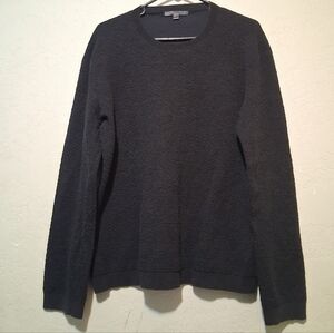 John Varvatos Textured Black Sweater Men Crewneck SzM Knit Pullover